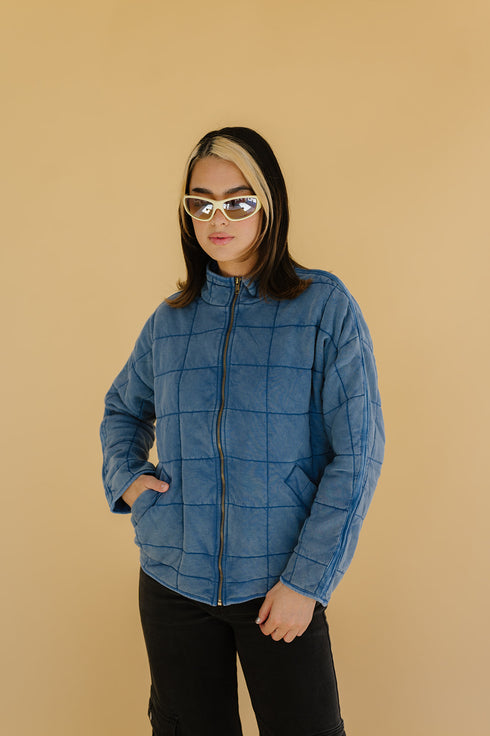 Forever Flame Quilted Jacket// Denim